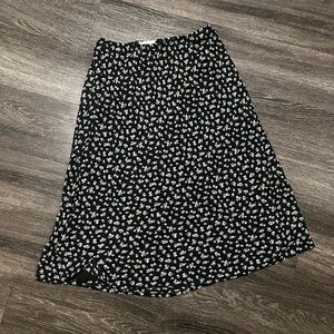 Full Tilt Black and White Floral A-Line Skirt